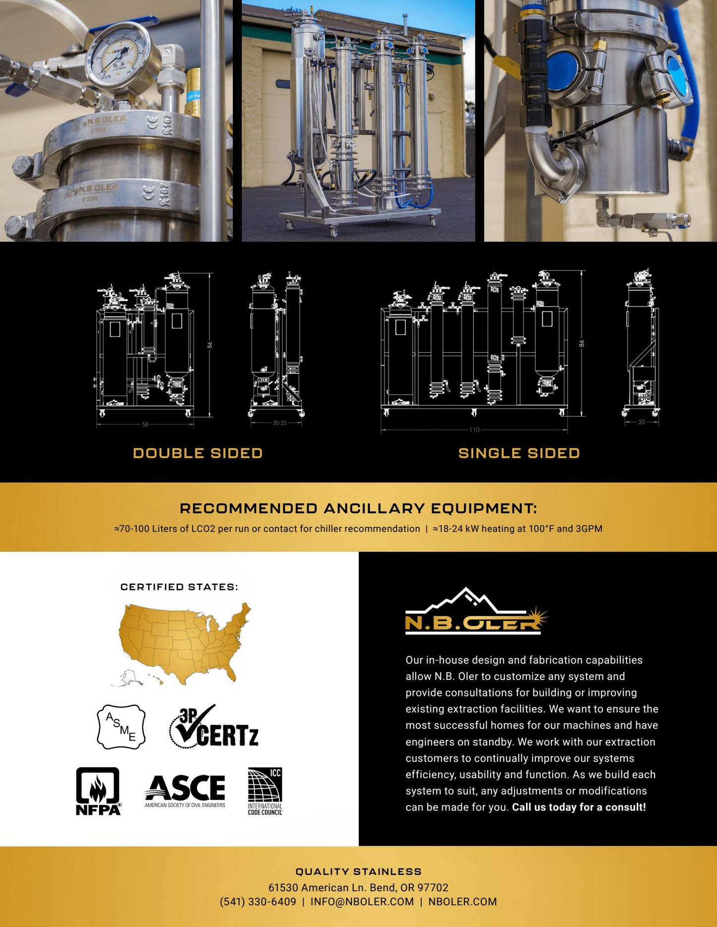 ASME Certified 20 LB Extraction System - Streamlined, Efficient, and Customizable for Optimal Extraction - N.B.Oler