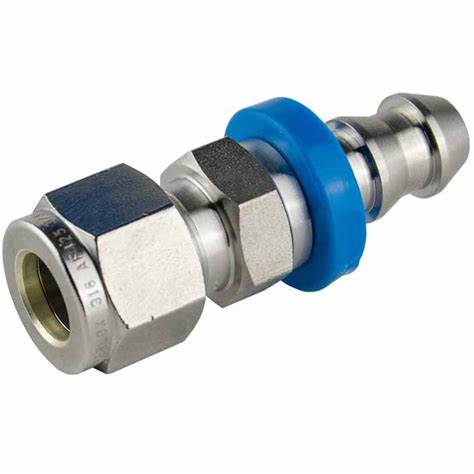 Superlok 3/8" Compression to 3/8" Barb Fitting – Stainless Steel Push-On Hose Adapter